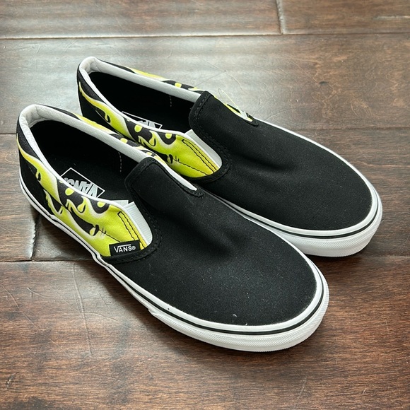 Vans Slime Green Slip On Skate Shoes Size Youth 5.5 NWOB‎ - Picture 1 of 7